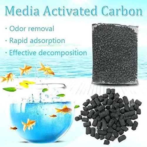 Boyu Activated Carbon Filter Media with Net Bag for Aquarium Fish Tank | Removes Impurities, Odor, Chlorine & Heavy Metals