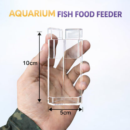 petzlifeworld Corner Acrylic Floating and Sinking Fish Food Feeder for Nano Aquariums | Ideal for Betta, Guppy, and Shrimp Tanks | Fits up to 6mm Glass