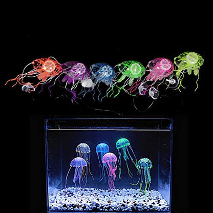 Petzlifeworld All Life Stages Glowing Effect Floating Jellyfish Fish Tank Ornament Decor (1 Pcs, Random Color)