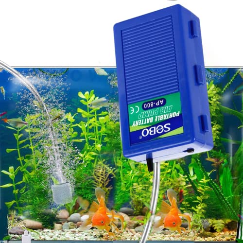 Sobo Portable Battery Aquarium Airpump with AirTube and AirStone for Transporting Fish After Fishing AP-800 (Battery Not Included)