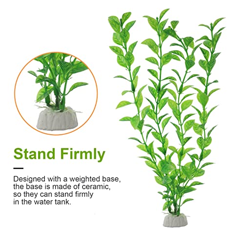 PetzLifeworld 12 Inch Green Rotella Aquarium Fish Tank Decoration Plastic Plants | Artificial Plants for Indoor Home and Office Decoration 6 Pcs Pack