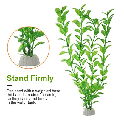 PetzLifeworld 12 Inch Green Rotella Aquarium Fish Tank Decoration Plastic Plants | Artificial Plants for Indoor Home and Office Decoration 6 Pcs Pack