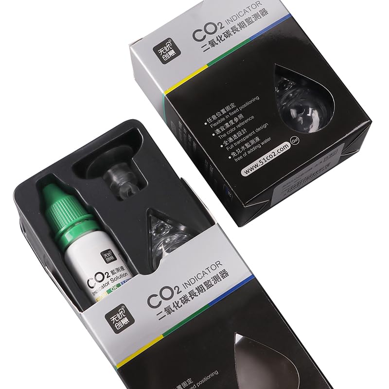 PetzLifeworld Planted Aquarium Water Drop Model Acrylic Co2 Drop Checker | Co2 Indicator with Solution 15ML | Imported | High Accuracy