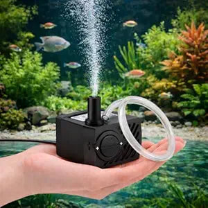 Petzlifeworld A300 | 3W | Water Lifting Height Upto 2 Feet Energy Saving Mini Submersible Pump with Speed Control for Aquarium Fish Tank and Indoor Decoration by Petzlifeworld