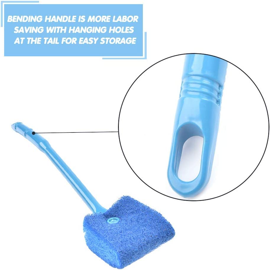 petzlifeworld Aquarium Fish Tank Algae Cleaner Sponge – Blue Heavy-Duty Scrubber Brush for Aquarium Glass & Tank Walls – Easy-Grip Handle, Safe & Non-Scratch