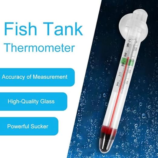 Sunsun WDJ Series Submersible Aquarium Thermometer for Water Temperature Measurement, Waterproof with Suction Cup (WDJ-002)