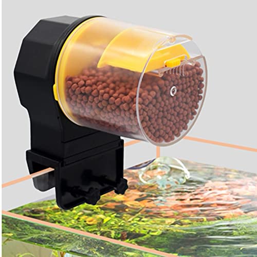 PetzLifeworld Aquarium Fish Tank Automatic Yellow Food Feeder with 2 Dispenser 50G/100G