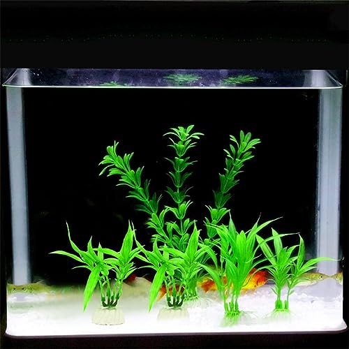 Petzlifeworld 4.5" Inch Green Plastic Aquarium Tank Plants Grass Decoration, 10-Piece