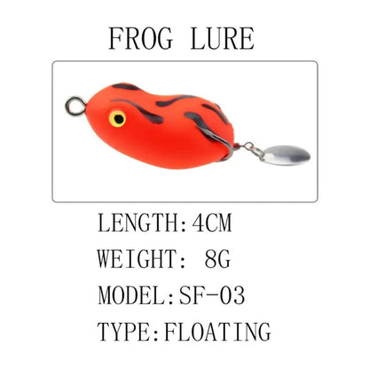 petzlifeworld Realistic Red Soft Frog Fishing Lure 1pc – Topwater Floating Frog Bait with Double Hooks – Weedless Design for Bass, Snakehead, Pike – Life-Like Action | Red Colour