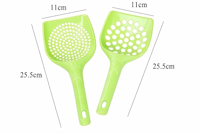 Petzlifeworld Pack of 2 Cat Litter Scoop (Small Hole + Big Hole) | Made of Plastic Material | Durable and Lightweight | Random Colour