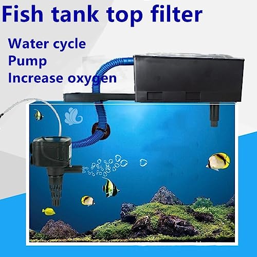 Bluepet 3 in 1 Energy Saving Aerobic Pumping Cycle Top Filter for Aquarium Fish Tank with Free 1 Feet Sponge ((BL-178A) 800L/H | 15W | Suits 30-45Cm Tank)