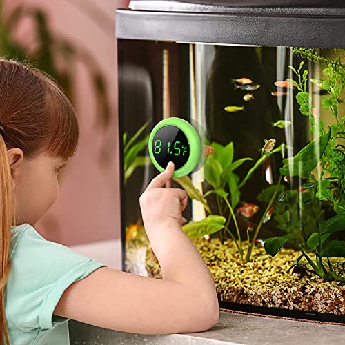 Nepall Round Green Digital Stick On Touch Screen Aquarium Thermometer | Long Lasting | Touch Screen | High Accuracy