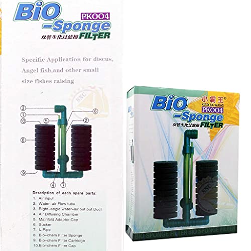 PK-004 Aquarium Black with Green Bio Sponge Filter for Aquarium Fish Tank  | Double Side Sponge