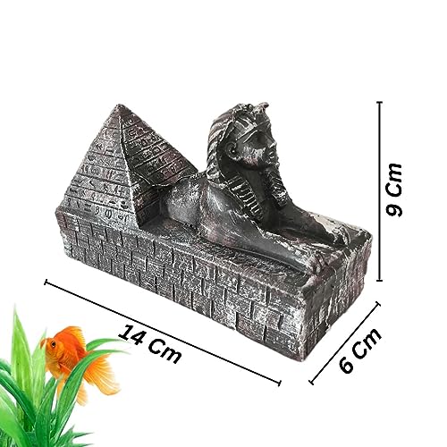 Petzlifeworld Ancient Egyptian Sphinx God Idol Decor Figurine for Aquarium Fish Tank Decoration and Home Decoration | Realistic Look | Hallow Fibre Material (6 * 14 * 9 Cm)