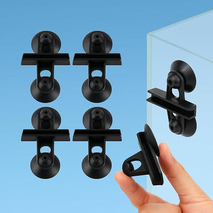 Petzlifeworld Black 4-Pcs Aquarium Divider Suction Cup Clips – Fish Tank Isolation & Breeding Partition Holder, Durable Plastic Glass Clip with Strong Suction