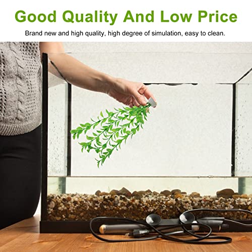 PetzLifeworld 12 Inch Green Rotella Aquarium Fish Tank Decoration Plastic Plants | Artificial Plants for Indoor Home and Office Decoration 6 Pcs Pack