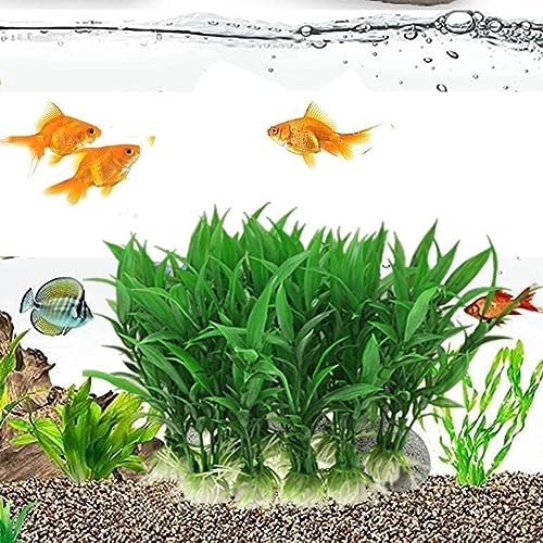 Petzlifeworld 4.5" Inch Green Plastic Aquarium Tank Plants Grass Decoration, 10-Piece
