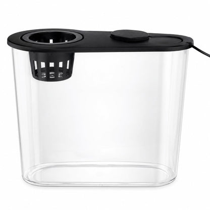 petzlifeworld PS-30L Fish Tank with Plant Growing Basket & 7-Color LED Light | 10L Desktop Aquarium (30 x 13 x 28 cm) | Crystal Clear Aquatic Tank for Guppy, Betta & Small Fish | Modern Home