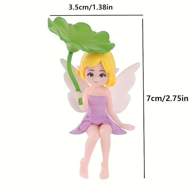 Petzlifeworld Cute Lotus Leaf Fairy Figurines (2 Pcs) | Miniature Aquarium Decoration, Car Dashboard Decor, Home Tabletop Showpiece | Aesthetic Gift for Girls, Women & Couples