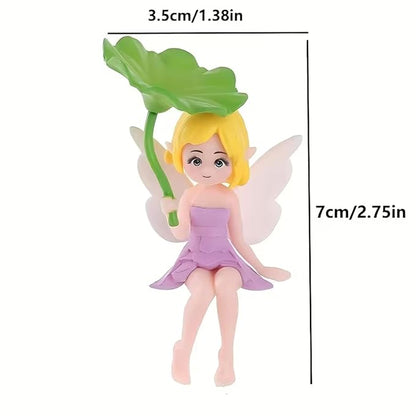 Petzlifeworld Cute Lotus Leaf Fairy Figurines (2 Pcs) | Miniature Aquarium Decoration, Car Dashboard Decor, Home Tabletop Showpiece | Aesthetic Gift for Girls, Women & Couples