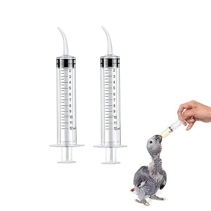 Petzlifeworld Hand Feeding Syring 12ml (Pack Of 2) with Curve Tip for Baby Birds, Puppy, Kitten, Dog, Cat & Hamster (12 ml) Pack Of 2 by Petzlifeworld