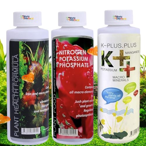 Aquatic Remedies (Pack of 3) Aquarium Plant Health Formula 120ml & Plant Food 120ml & K-Plus Plus 100ml