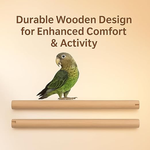 PetzLifeworld 2pcs 2 Feet Natural Wooden Stick for Bird Cage – Sturdy Standing Poles for Parrots, Budgerigars & African Love Birds | Durable Wooden Design for Comfort & Activity (Only Stick)
