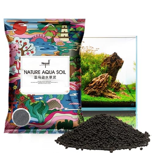 Nepall Aqua Soil Planted Aquarium Substrate | Fish Tank Water Grass Mud for Natural Aquatic Plants and Shrimps | No Cloudiness | Clear Water | Rich Nutrients