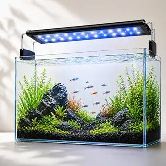 petzlifeworld Aquarium LED Light | Ultra Slim 1cm Design | Extendable Brackets | Waterproof Light for Freshwater & Saltwater | Energy Efficient Full Spectrum Lighting