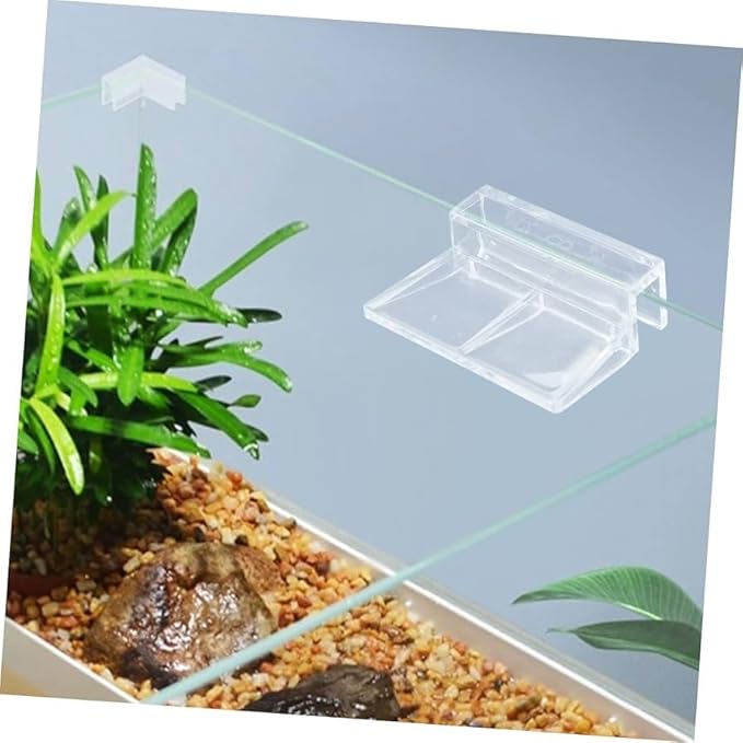 PetzLifeworld6 Pcs Acrylic Aquarium Fish Tank Glass Clossing Top Lid Cover Support Clip Clamp for Rimless Aquarium and Top Open Glass Support Suitable for Tank Thickness