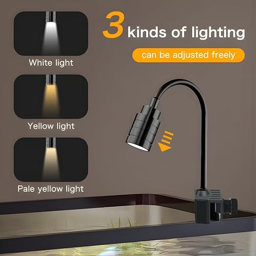 Petzlifeworld Full Spectrum 10W LED Aquarium Spotlight – Focus & Zoom, 3 Color Modes, Adjustable Beam for Fish Tanks & Planted Tanks