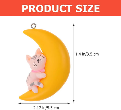 PetzLifeworld 2 Pcs Floating Yellow Half Moon Sleeping Pet Aquarium Toys Mini Fish Tank Attractive Cute Decoration, Miniature Resin Decors (Rabbit)