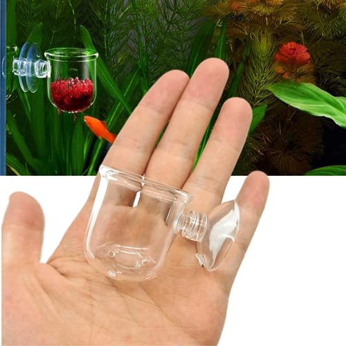 Petzlifeworld Premium Glass Live Blood Worms Feeding Cone with Sucker for Aquarium Fish Tank | Easy to Feed Live Worms Without Making You Tank Messy (PinHole Type Feeder)