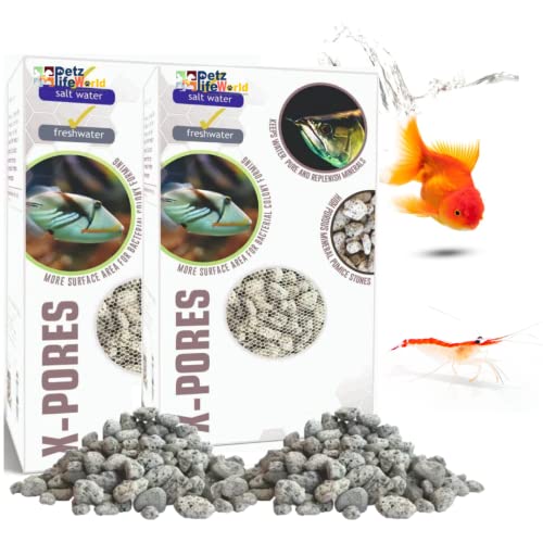 Aquatic Remedies X-PORES Filter Media, 800ML (500G) | Natural Pumice Porous and Mineral Filter Media for Aquarium Fish Tank