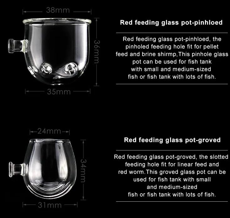 Petzlifeworld Premium Glass Live Blood Worms Feeding Cone with Sucker for Aquarium Fish Tank | Easy to Feed Live Worms Without Making You Tank Messy (Grooved Slice Type Feeder)