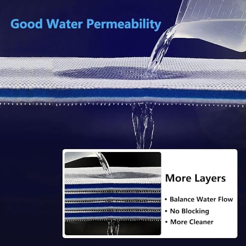YEE Upgraded 8D Multi Layer Reusable Aquarium and Koi Pond Filter Media Sponge for Cyrstal Clear Water | No Clog | Washable | Long Lasting