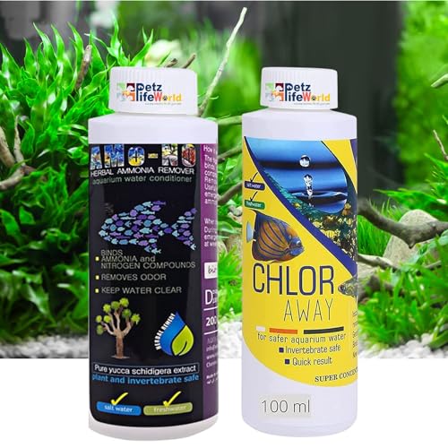 Aquatic Remedies (Pack of 2) Aquarium Fish Tank Water Conditioner (Chlor Away-100ml for Chlorine Remover & Amono -100ml for Ammonia Remover | Suitable for Fresh Water and Marine Water