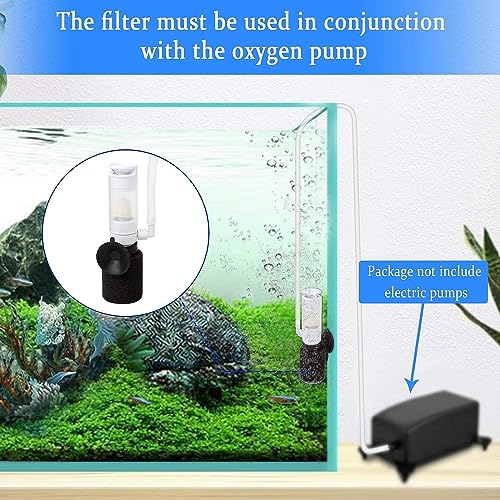 YEE Aquarium Mini Sponge Filter Biochemical Sponge Filters, Ultra Quiet Air Filter with Air Tubing Internal Purifier for Fish Tank Oxygen Increasing and Cycle