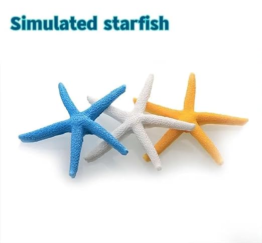 PetzLifeworld 4 Pcs Artificial Simulation Mixed Colour Starfish Decoration for Aquarium Fish Tank,Arts and Crafts | Looks Like Real | Colour Wont Fade