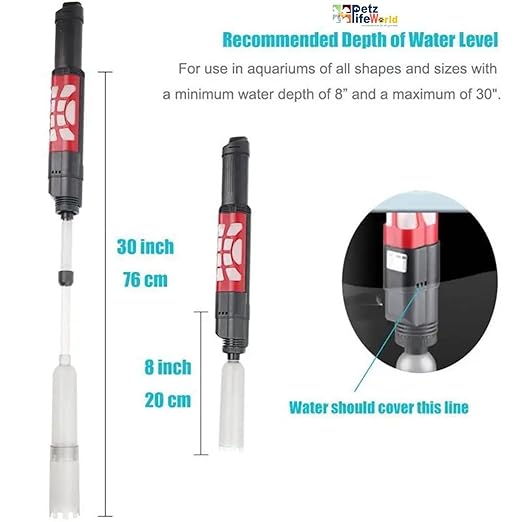 SUNSUN  HXS Series 6W | 300L/Hr Aquarium Electric & DC Multifunction Gravel Cleaner Sand Washing & Water Changer , Quickly and Easily Clean Your Aquarium