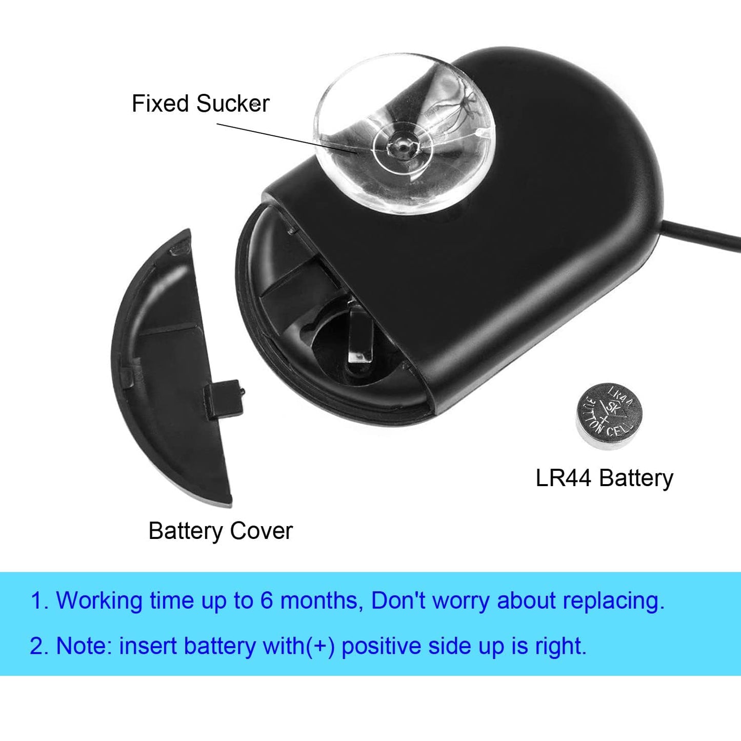 PetzLifeworld Digital LCD Aquarium Thermometer with Suction Cups | Battery Replaceable | Aquarium  Fish Tank Temperature Monitor