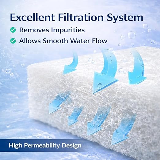 Petzlifeworld Biological Aquarium Filter Sponge Pad 100x13.5x3cm | Non-Toxic Bio Foam for Fish Tank | Improves Water Clarity | Reusable Filtration Media for Fresh & Saltwater Aquariums