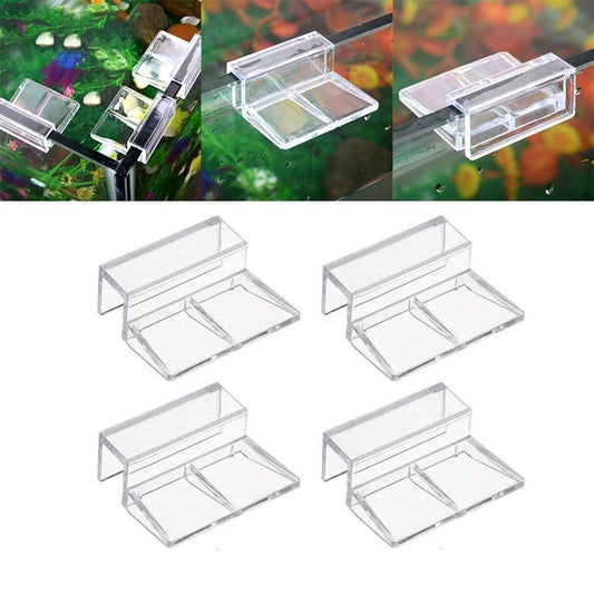 PetzLifeworld 6 Pcs Transparent Acrylic Fish Tank Top Glass Cover Support Clip Lid Holder Support Suitable for 12MM