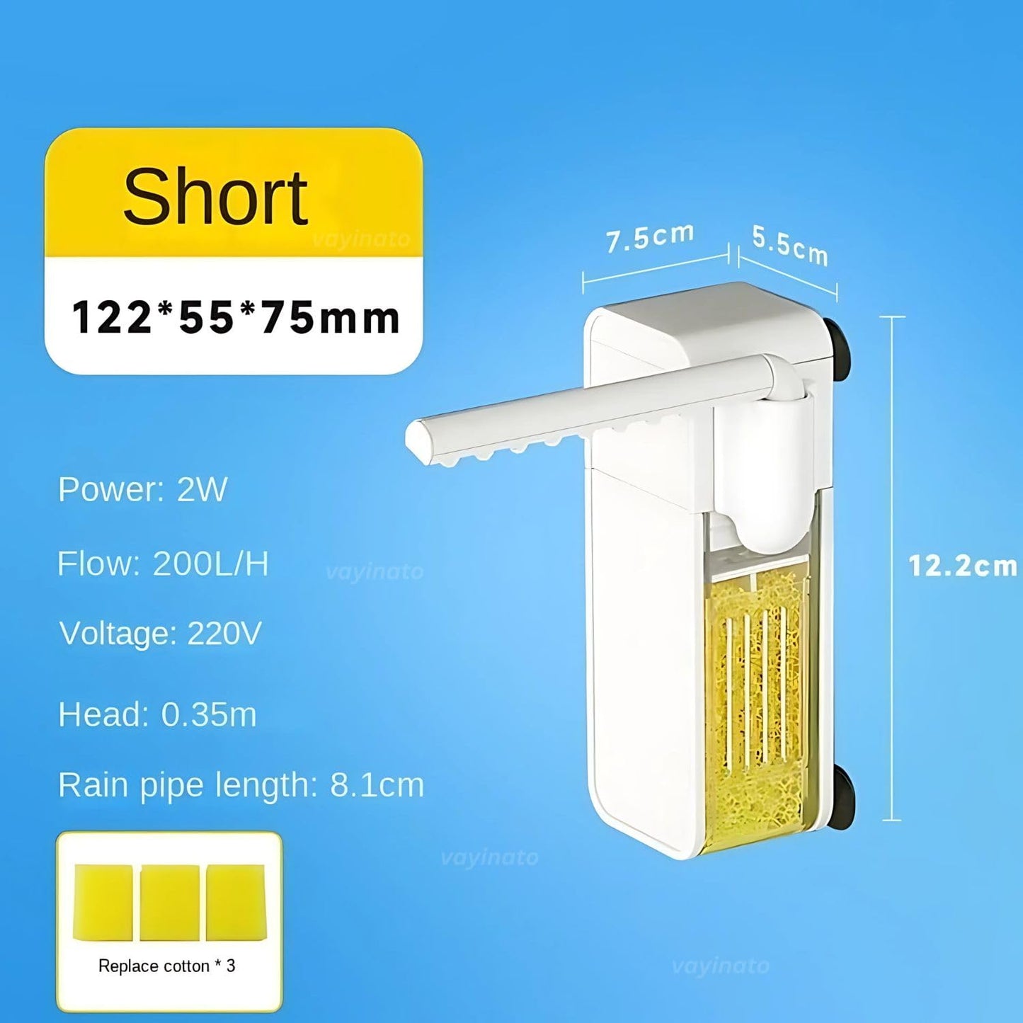 Petzlifeworld 3-in-1 Nano Waterfall Filter for Water Purification, Circulation, Oxygen