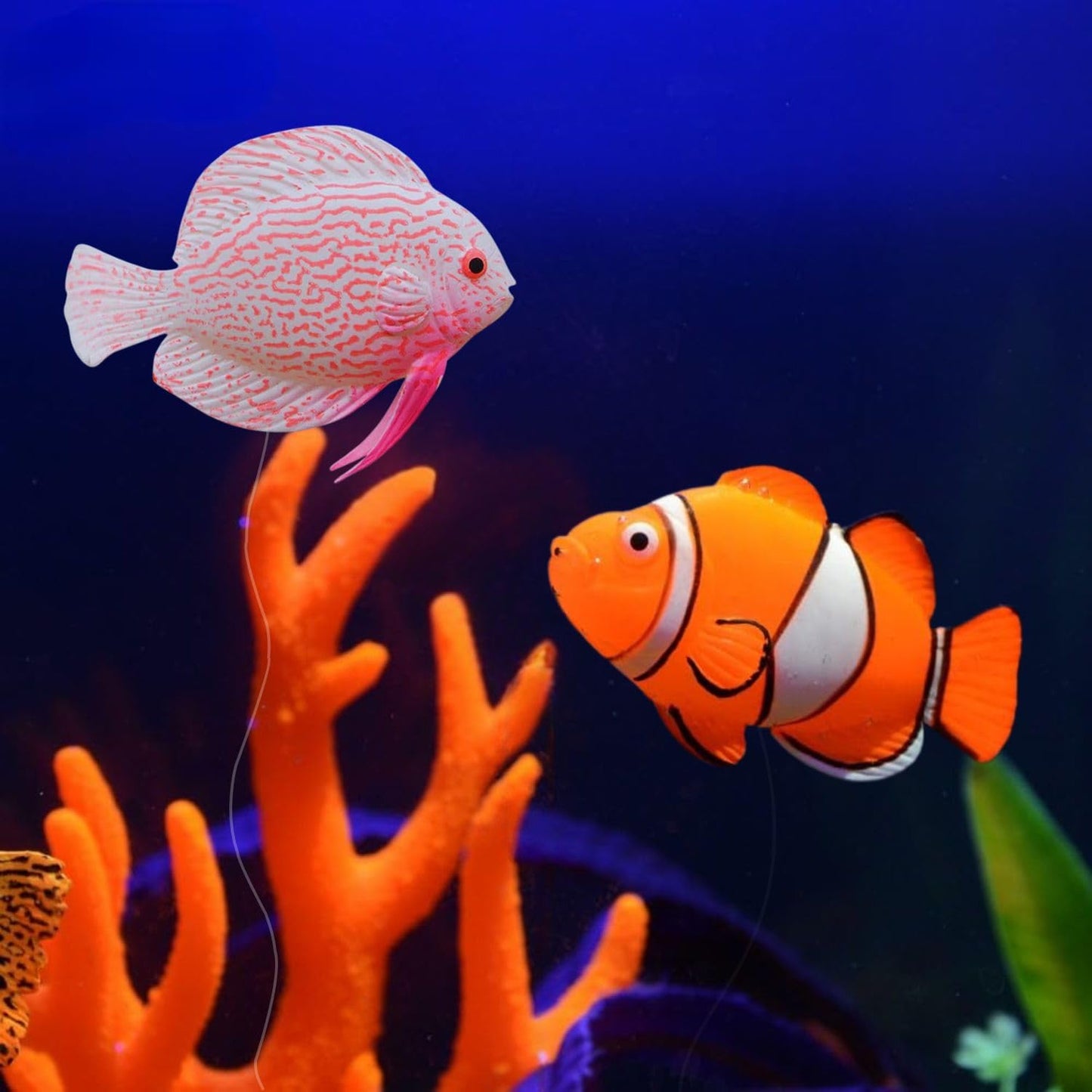 PetzLifeworld 2 Pcs Silicon Floating Simulating Fake Fish for Aquarium Fish Tank Decorations