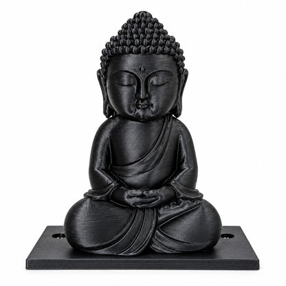 petzlifeworld 3D Printed Black Buddha Aquarium Air Bubble Decoration | Mini Buddha Statue for Fish Tank | Air Pump Operated Bubbler Ornament with Rear Airline Connection | Meditation Aquascaping Decor