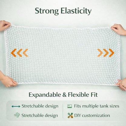 Petzlifeworld Aquarium Protective Mesh Net Cover – Nylon Rope Fish Tank Jump Guard Lid | Breathable Escape Prevention Net for Fish, Turtle & Reptile Tanks | DIY Stretchable Aquarium Cover