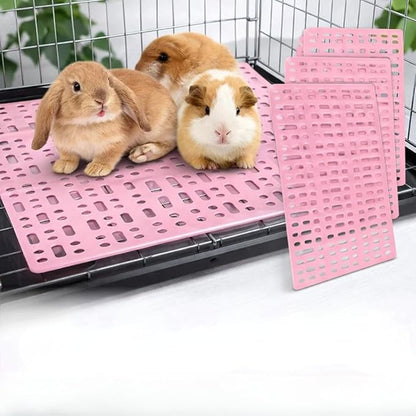 Petzlifeworld (34 * 25 Cm) Pet Cage Mat for Rabbit, Guinea Pig, Hamster Waterproof Plastic Feet Pads | Non-Slip Resting Floor Mats For Cats, Dogs, Bunny | Water Proof | Easy To Clean Cage Pads, Pink