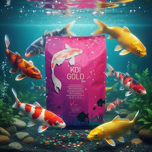 Petzlifeworld Red Fin Koi Gold Pro Fish Food, 1kg – 2.5mm Floating Pellets, 32% Protein, Color Enhancer & Immunity Booster for Fast Growth – for Koi, Carp, Oscar – All Life Stages