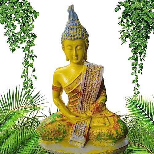 Petzlifeworld Buddha Meditating Statue for Aquarium Fish Tank Decoration and Home Decoration (Yellow)